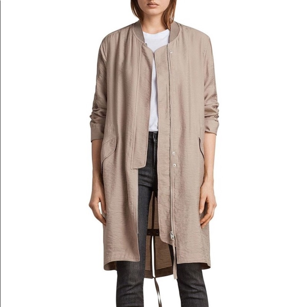 All Saints Elio bomber parka dusty pink US 8